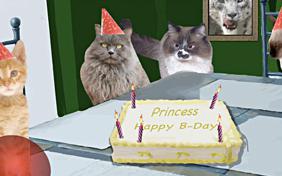 Birthday Wishes ecard with cats