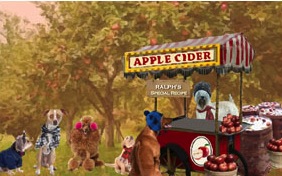 Autumn Fun ecard with dogs