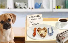 Father's Day Breakfast dog ecard