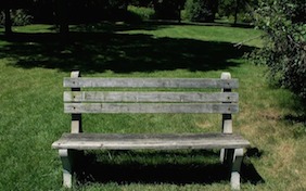 Bench outside park