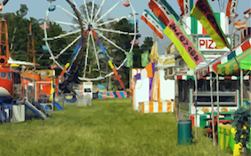 Carnival outside ferris wheel