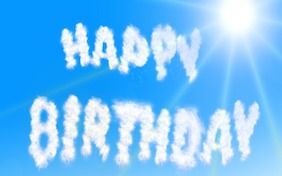 Happy Birthday clouds sky