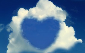Love heart clouds sky valentines day