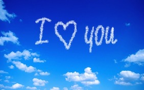 I love you heart clouds sky valentines day