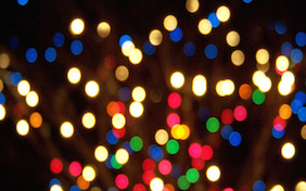 Twinkling colored lights night time holiday christmas