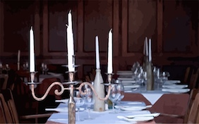 Dining table romantic candlelight