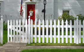 House with white picket fence