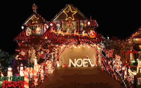 House with christmas holiday lights