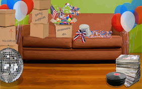 July 4th fourth decorations living room inside independence day 