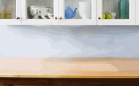 Kitchen counter inside