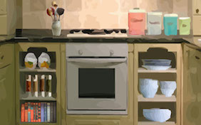 Kitchen oven inside