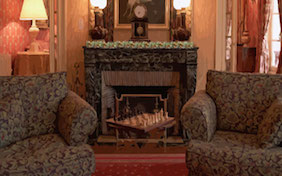 Living room fireplace armchair inside