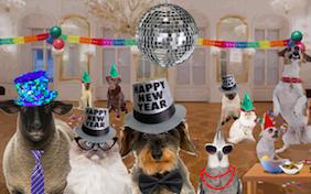 Party inside room celebration birthday decorations new year