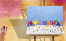 Happy birthday painting