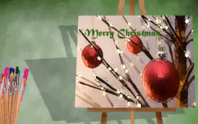 Merry christmas painting