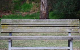 Park bench outside