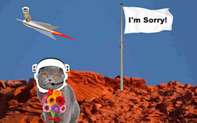 Outer space flag on the moon