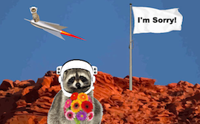 Outer space flag on the moon