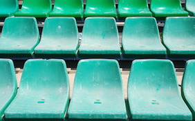 Stadium seats audience crowd