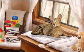Before and After Meeting You ecard with cats