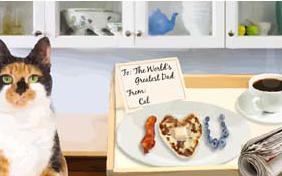 Father's Day Breakfast cat ecard