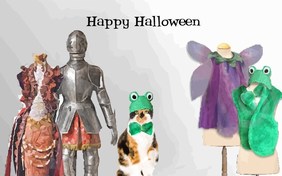 Halloween Costume ecard with Cats