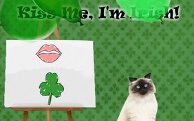 Kiss Me I'm Irish St. Patrick's Day cat ecard