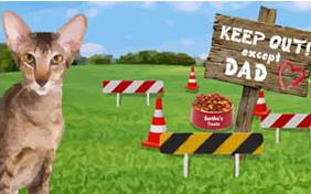 Keep Out Except Dad Father's Day cat ecard
