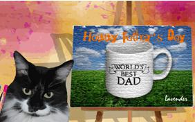 Father's Day Art ecard with cats