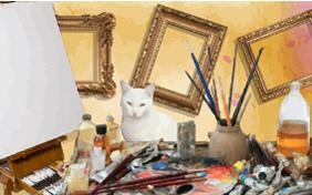 Mother's Day Art ecard with cats