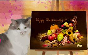 Thanksgiving Art cat ecard