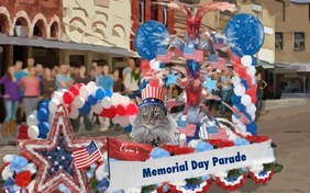 Memorial Day Parade cat ecard