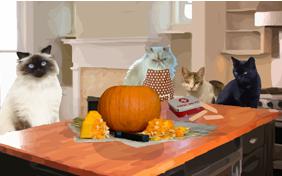 Pumpkin Carving Lesson Halloween cat ecard