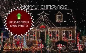 Merry Christmas Four Ways photo upload cat ecard