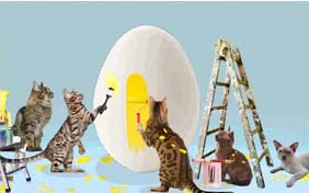 Easter Surprise ecard starring two cats