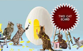 Easter Surprise ecard starring two cats