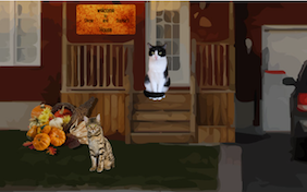 Thanksgiving ecard with cats