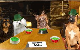 St. Patrick's Day Cheers ecard with dogs