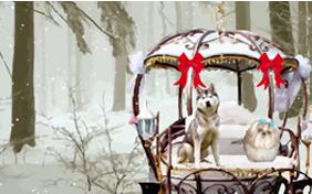 Holiday Romance ecard with dogs