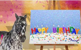 Birthday Art birthday ecard with pets