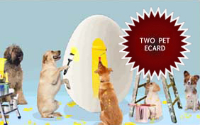 Easter Surprise ecard starring two pets