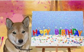Birthday Art birthday ecard with dogs