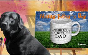 Father's Day Art ecard with dogs