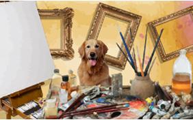 Mother's Day Art ecard with dogs