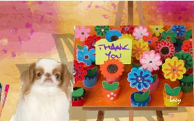 Thank You Art ecard with dogs