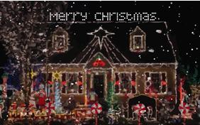 Merry Christmas Four Ways dog ecard