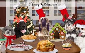 Christmas Dinner dog ecard