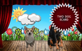 It's Just Us Thank You ecard starring two dogs