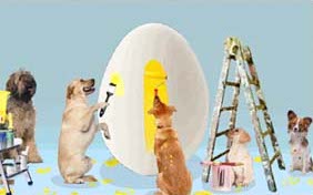 Easter Surprise ecard starring two dogs