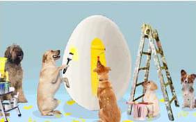 Easter Surprise dog ecard